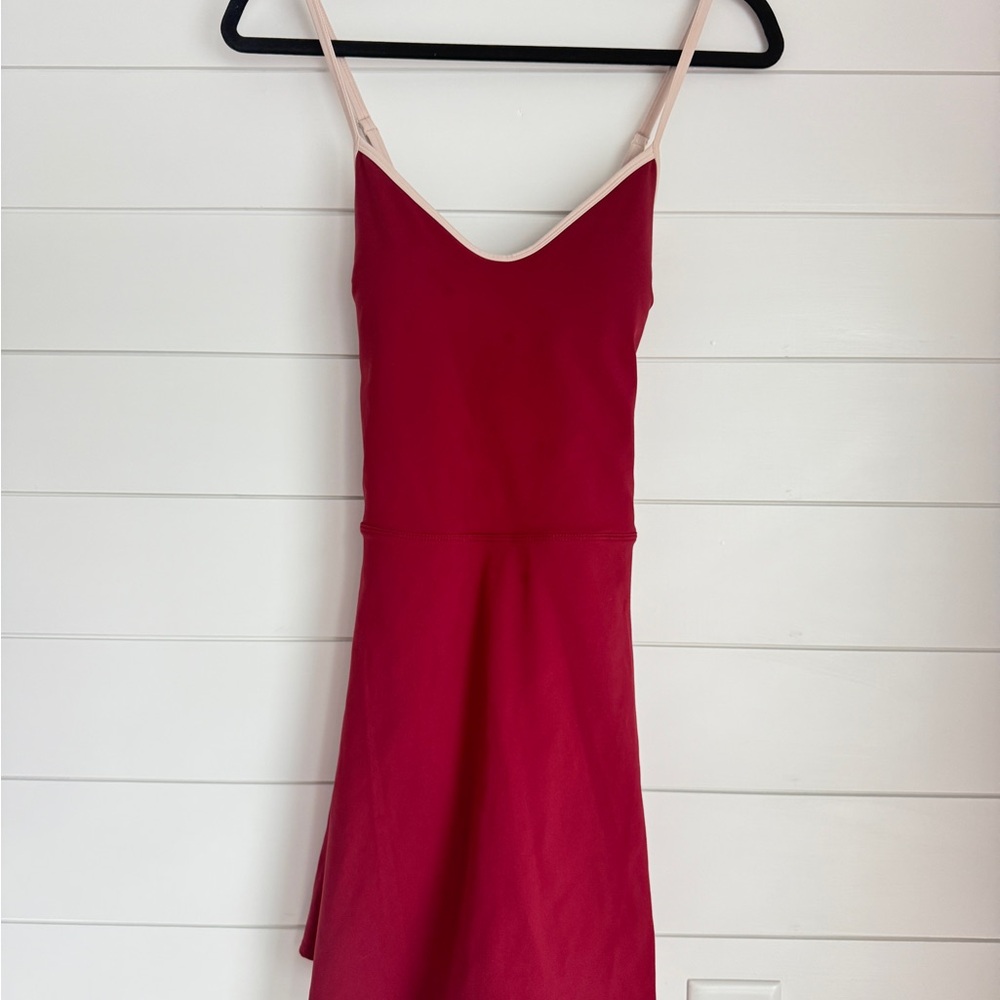 Maroon Sleeveless Athletic  Dress with Built in Bra and Shorts, Size L